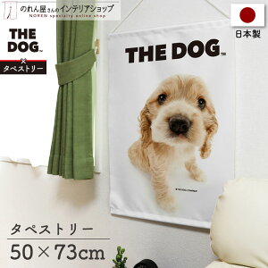 タペストリー 犬 いぬ ポスター 棒 紐付き 50cm幅 73cm丈 THE DOG アメリカンコッカースパニエル 間仕切りカーテン 目隠し ペットグッズ ペットショップ
