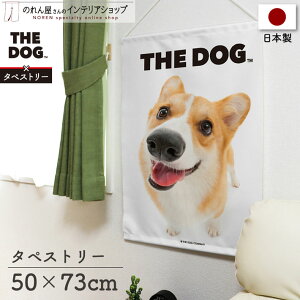 タペストリー 犬 いぬ ポスター 棒 紐付き 50cm幅 73cm丈 THE DOG ウェルシュ・コーギー 間仕切りカーテン 目隠し ペットグッズ ペットショップ