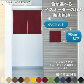 短納 1cm単位 オーダーメイド のれん 暖簾 間仕切り カーテン 無地 防炎 アーネスト 幅30～60cm 丈30～90cm 全14色 赤 青 アイボリー 茶色 黄色 緑 紺 グレー 黒 緑 黄緑 紫 ベージュ 国産 店舗 飲食店 居酒屋 介護施設 公共施設 透けない