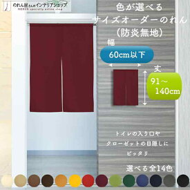 短納 1cm単位 オーダーメイド のれん 防炎 暖簾 間仕切り カーテン 無地 アーネスト 幅30～60cm 丈91～140cm 全14色 赤 青 アイボリー 茶色 黄色 緑 紺 グレー 黒 緑 黄緑 紫 ベージュ 国産 店舗 飲食店 居酒屋 介護施設 公共施設 透けない