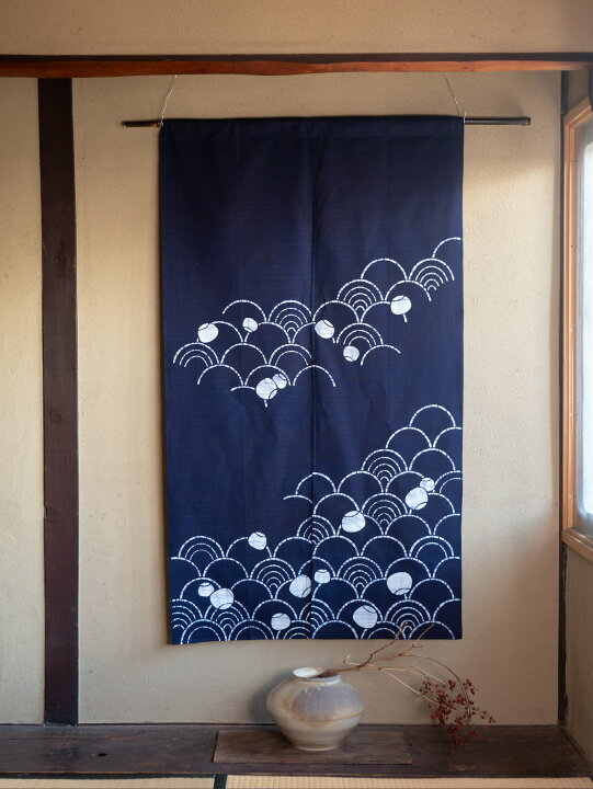 楽天市場】和風 波のれん 100％綿 3色・3サイズ展開｜高級 天然素材 