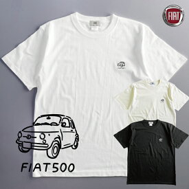 【順次発送】Tシャツ FIAT 2301FTFT01-53 フィアット 500 刺繍シャツ 綿100％ 6.2オンス (コーマ糸)【お届け日指定不可】