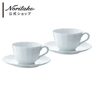 ノリタケ シェール ブラン カップ＆ソーサーペア ( 電子レンジ対応 食洗機対応 軽い食器 ギフトボックス…