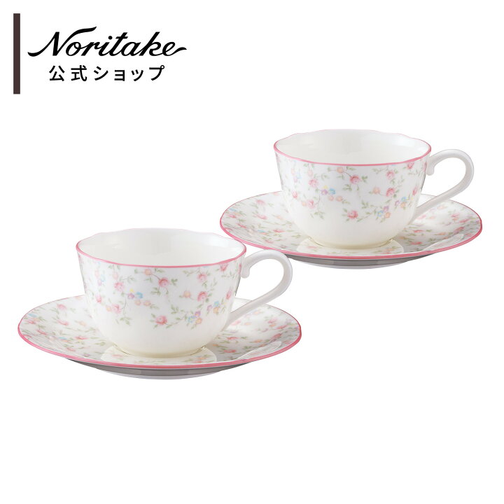 ノリタケ キューティーローズ カップ＆ソーサーペア ( 電子レンジ対応  