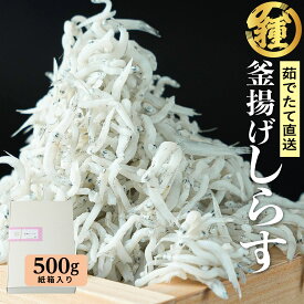 【釜揚げしらす500g】【紙箱入り】【送料無料】【産地直送】紀州特産 鮮度抜群 老舗の味 絶品 高級品 和歌山県産 田村しらす 田村 シラス じゃこ ギフト 贈答品 自宅用 無添加 無着色 冷蔵便 人気商品