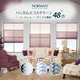 【P8倍・夏のマラソンセール開催中！】断熱 遮熱 1ミリでオーダー 遮光 ハニカムエコスクリーン 上下開閉 コードレス ハニカムエコスクリーン カーテンレール 取り付け可 2層 ハニカム ブラインド 和紙 プリーツスクリーン ツイン 保温 カーテン 賃貸 ノーマン 北歐