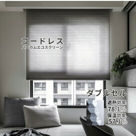 断熱 遮熱 1ミリでオーダー 遮光 ハニカムエコスクリーン 上下開閉 コードレス ハニカムエコスクリーン カーテンレール 取り付け可 2層 ハニカム ブラインド 和紙 プリーツスクリーン ツイン 保温 カーテン 賃貸 ノーマン 北歐