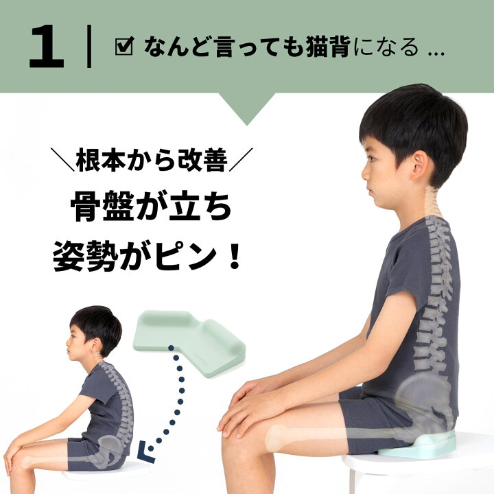 楽天市場】子供 姿勢 矯正 クッション 椅子用 猫背 反り 腰 ( 反り腰  