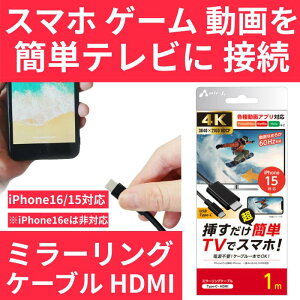 �X�}�z���̉f������ʂŊy���ރ~���[�����O�P�[�u�� Type-C to HDMI 4K/60Hz 1m 2m iPhone �X�}�z �f������ iPhone16/15�Ή� Netflix YouTube PrimeVideo �Ή� �f��ӏ� �v���[�� Zoom �ȒP�ڑ� ���掿 �~���[��