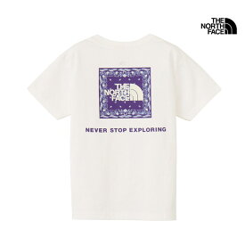 セール SALE THE NORTH FACE ザ・ノース・フェイス NTJ32546 キッズ ショートスリーブ バンダナ スクエア ロゴ ティー KIDS S/S BANDANA SQUARE LOGO TEE キッズ ジュニア 子ども Tシャツ ロンT 長袖 普段着 オーガニックコットン 26ss 春夏 新作