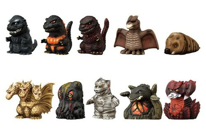 楽天市場】ゴジラ ソフビ パペットマスコット 全10種 コンプリート 指 