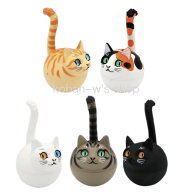 全5種 コンプリート 揺れ球ネコ 起き上がり小法師 東田 万偶斎 揺れ玉ネコ ねこ ネコ 猫 おきあがりこぼ…