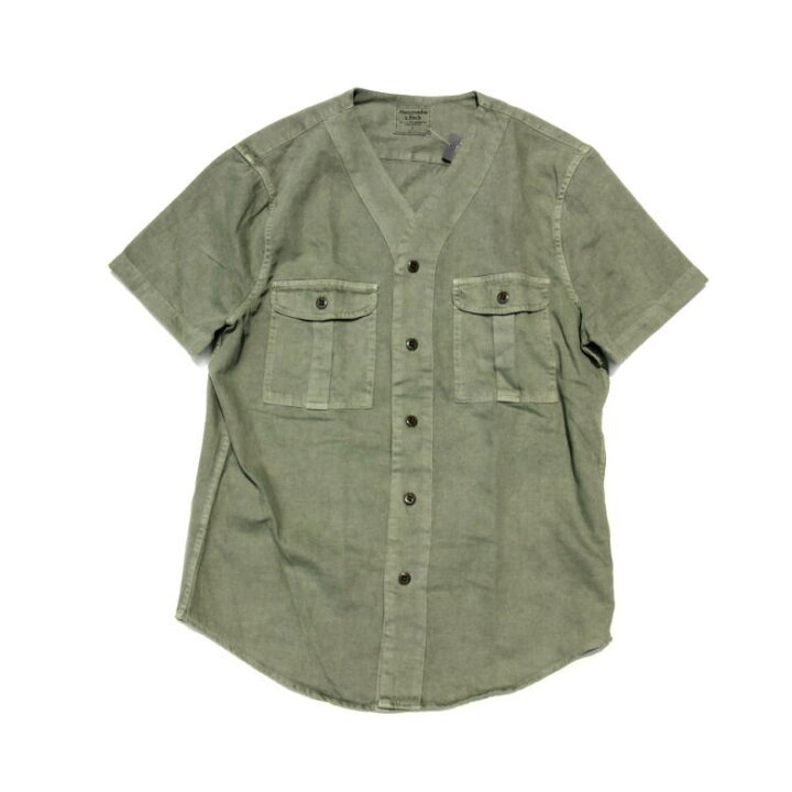 楽天市場】Abercrombie＆Fitch アバクロ ミリタリーシャツ OLIVE 