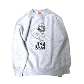 BIG MIKE ビックマイク スウェット トレーナー スエット オジサン スケボー メンズ レディース 102538873 USA スケートオジサン クルーネックスウェット (裏起毛）ASH アッシュ