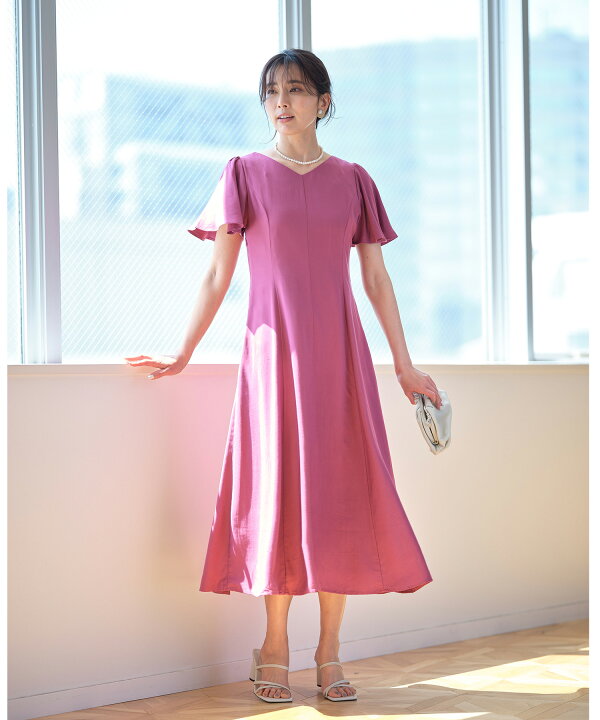 楽天市場 5月10日 午前10 00 再販 成瀬愛里さん着用 前後2wayフレアスリーブワンピース夏 レディース ワンピ 2way リボン ウエストマーク シンプル 上品 カジュアル 無地 きれいめ 大人 ノスタルジア Nostalgia Nostalgia