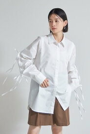 8月24日 午前10:00 新発売【ikumiさんバイイング】ブロードリボンシャツレディース トップス シャツ シンプル カジュアル 大人 ノスタルジア NOSTALGIA