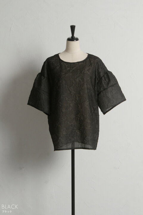 楽天市場】【SALE】シアーふくれジャガードブラウスレディース 