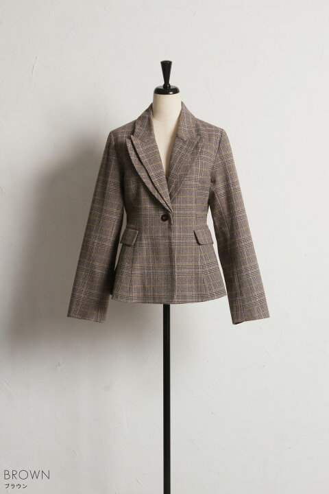 楽天市場】【AW SALE】【美香さんコラボ】二重衿チェックジャケット 