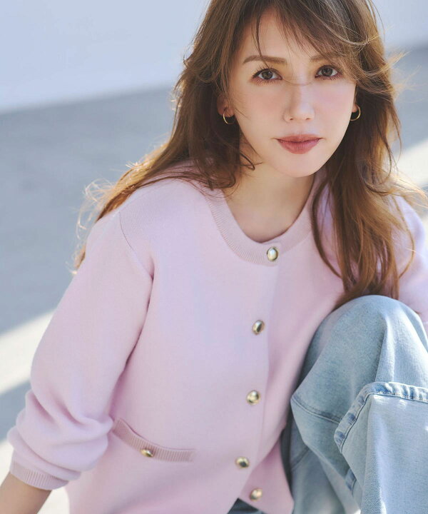 楽天市場】【美香さん着用】ゴールドボタンニットジャケットレディース 