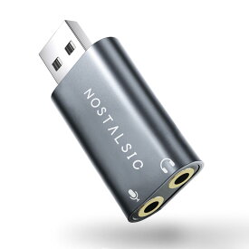 ◆楽天1位◆USB オーディオ 変換アダプタ USB2.0 to 3.5mm 外付け サウンドカード DAC 直挿しタイプ 3極(TRS)専用 イヤホンWindows/Mac OS/PS4/PS5/Linux/Chromebook等対応【NOSTALSIC(ノスタルジック)】★レビュー特典あり★
