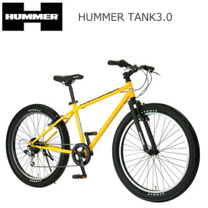 【完全組立発送】HUMMER(ハマー) ファットバイク 26インチ×3.0インチ極太タイヤ シマノ製6段変速機搭載 前後Vブレーキシステム FAT BIKE TANK3.0