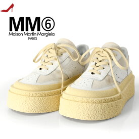 mm6 スニーカー レディース 厚底 おしゃれ 靴 白 本 革 ホワイト ブランド メゾンマルジェラ Maison Margiela レザースニーカー 厚底スニーカー イタリア製 23cm 23.5cm 24cm 24.5cm 25cm 20代 30代 ローカット プラットフォーム エムエム6 エムエムシックス S59WS0189P0673