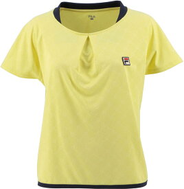 FILA フィラ レディース テニス ウェア テニスウェア 23S/S ゲームシャツ 小花 エンボス 胸元タック 半袖 UV 吸水速乾VL2604