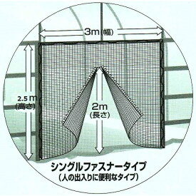 防虫つまネット 1mm目 シングルファスナー 3×2.5m (ビニールハウス ビニール ハウス 部品 ファスナー 家庭菜園 虫対策 害虫 農業用 園芸ネット 虫よけネット 虫除け 防虫ネット 農業 用 防虫 網 ネット 農業資材 農業用資材 園芸資材 園芸用資材・雑品 園芸用品)