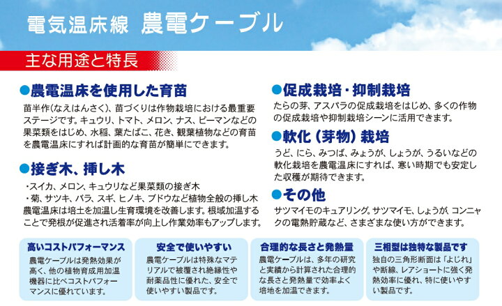 楽天市場】エントリーでポイント7倍 農電ケーブル 2-1000 単相 200V 