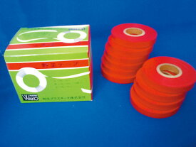 テープナー用野菜テープ 10巻 赤　11mm×16m