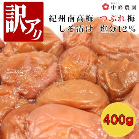 つぶれ梅 紀州南高梅 塩分12％ しそ漬 400g ゆうパケット発送 超簡易梱包 梅干し しそ しそ梅 しそ梅干し 酸っぱい梅干し しょっぱい梅干し 南高梅 紀州梅干し 昔ながらの梅干し 和歌山 梅 すっぱい ご飯のお供 送料無料