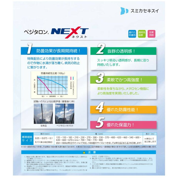 楽天市場】ベジタロンNEXT ネクスト 0.1mm厚 270cm幅 POフィルム 