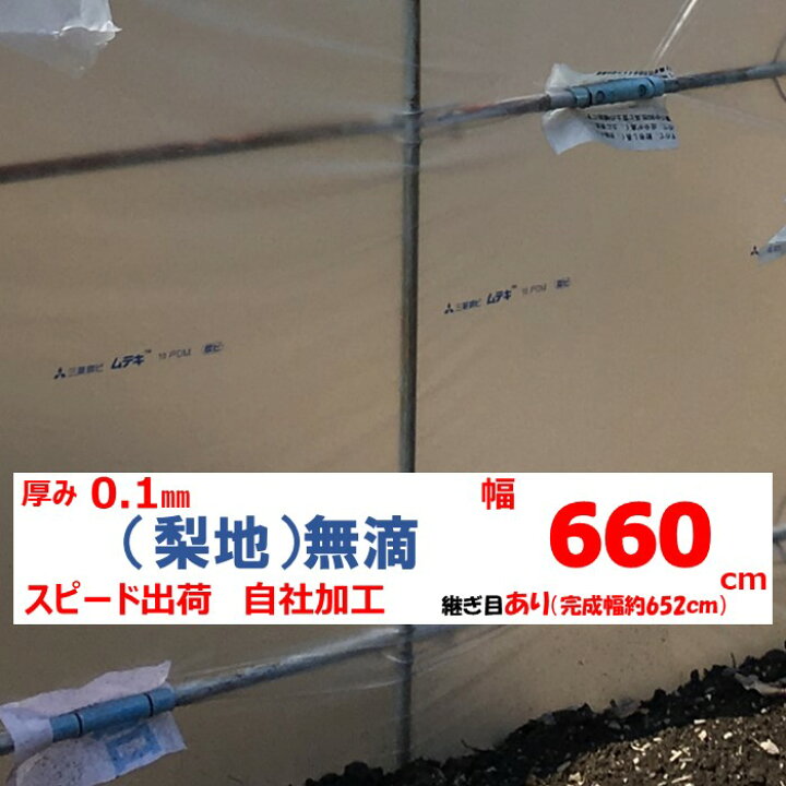 楽天市場】梨地（無滴） 0.1mm厚 660cm幅 MKVアドバンス 農ビ 散乱 
