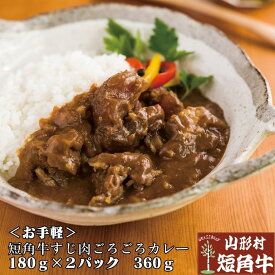 お手軽 山形村 短角牛 すじごろごろカレー レトルト 2パック 360g 岩手県 久慈市 総合農舎山形村 赤身肉 ギフト 誕生日 防災 保存 簡単 あたためるだけ