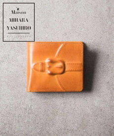 【Maison MIHARA YASUHIRO / メゾン ミハラヤスヒロ】 炙り出し二つ折り 財布 - ウオレット - CAMEL