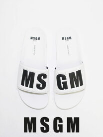 【MSGM / エムエスジーエム】 MSGMロゴ サンダル - LOGO POOL SLIDE - WHITE