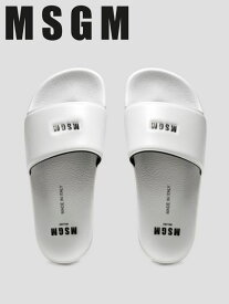 【MSGM / エムエスジーエム】 MSGM スモールロゴ サンダル - LOGO POOL SLIDE - WHITE