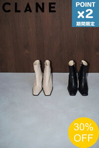 �ySALE�z�yCLANE / �N���l�z �X�N�G�A�\ �G�b�W �V���[�g �u�[�c - SQUARE EDGE SHORT BOOTS