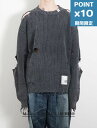 期間限定P10倍【Maison MIHARA YASUHIRO / メゾン ミハラヤスヒロ】 ブリーチドニットセーター - Bleached Knit Sweat…