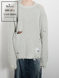 【Maison MIHARA YASUHIRO / メゾン ミハラヤスヒロ】 ブリーチドニットセーター - Bleached Knit Sweater - GREY