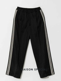 【MAISON SPECIAL / メゾンスペシャル】 サイドライン ワイド イージーパンツ - Crochet Side Line Prime-Wide Easy Pants - BLACK