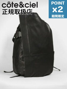 ���Ԍ���P2�{�ycote&ciel / �R�[�g�G�V�G���z ISAR M ALIAS COWHIDE LEATHER - Agate Black - ���U�[ �o�b�N�p�b�N / �����b�N