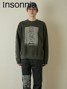 �W���C�E�f�B���B�W���� �yInsonnia Projects / �C���\�j�A�v���W�F�N�g�z × JOY DIVISION UNKNOWN PLEASURES SWEAT �b�X�E�F�b�g �v���I�[�o�[�iBLACK�j