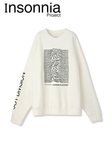 �W���C�E�f�B���B�W���� �yInsonnia Projects / �C���\�j�A�v���W�F�N�g�z × JOY DIVISION UNKNOWN PLEASURES SWEAT �b�X�E�F�b�g �v���I�[�o�[�iWHITE�j
