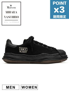 ���Ԍ���P3�{�yMaison MIHARA YASUHIRO / ���]�� �~�n�����X�q���z �I���W�i���\�[���X�j�[�J�[ BLAKEY / �u���C�L�[ BLACK×BLACK - OG Sole Canvas Low-top Sneaker - A08FW735