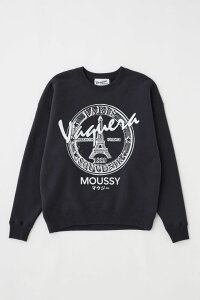 �yVAQUERA × MOUSSY / ���@�P�� × �}�E�W�[�z �I�[�o�[�T�C�Y �X�E�F�b�g | VQ OVERSIZED SWEATSHIRT �iBLACK)