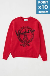 ���Ԍ���P10�{�yVAQUERA × MOUSSY / ���@�P�� × �}�E�W�[�z �I�[�o�[�T�C�Y �X�E�F�b�g | VQ OVERSIZED SWEATSHIRT �iRED)