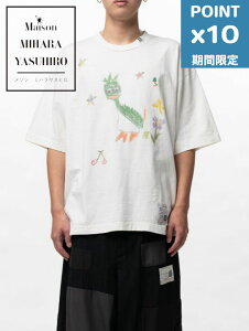 ���Ԍ���P10�{�yMaison MIHARA YASUHIRO / ���]�� �~�n�����X�q���z ���I���L�b�Y�h�D�[�h�D���v�����gT�V���c - Leon Kids Doodle Printed T-shirt �iWHITE)