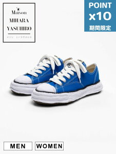 ���Ԍ���P10�{�yMaison MIHARA YASUHIRO / ���]�� �~�n�����X�q���z �y�s�[�^�[�\�� 23�z �L�����o�X �I���W�i���\�[�� �X�j�[�J�[ CL/BLUE - OG SOLE PTS23 CANVAS LOW-TOP A11FW702