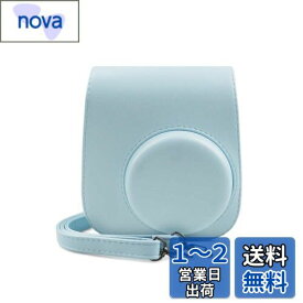 kinokoo チェキケース,Fujifilmチェキinstax mini11/mini 8/mini8+/mini9ケース instax mini11/mini 9/mini8/mini8+カメラケース チェキ保護ケース ショルダーストラップ付き（ブルー）